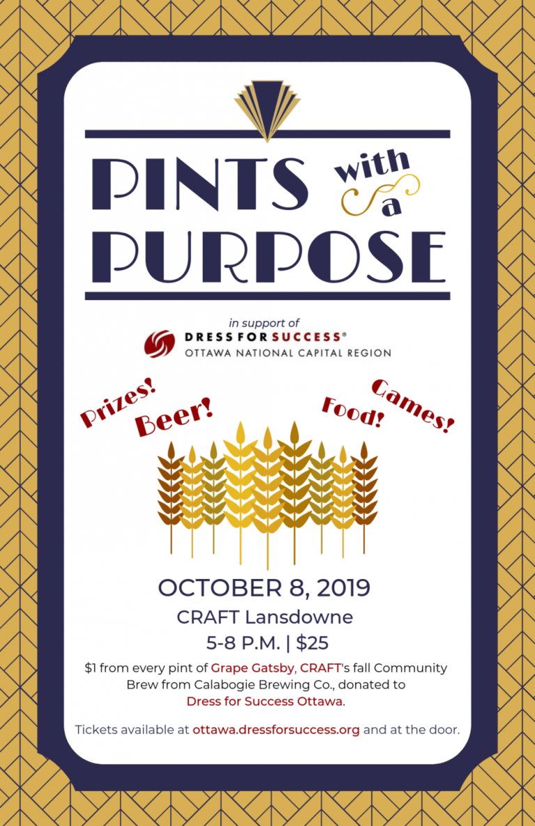 A flyer promoting about a past event "Pints with a Purpose