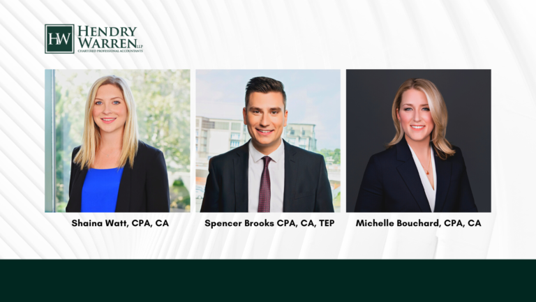 Shaina Watt, Spencer Brooks, and Michelle Bouchard in business attire