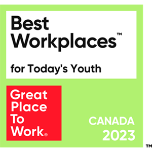 Logo for Best Workplaces for Today's Youth in Canada 2023